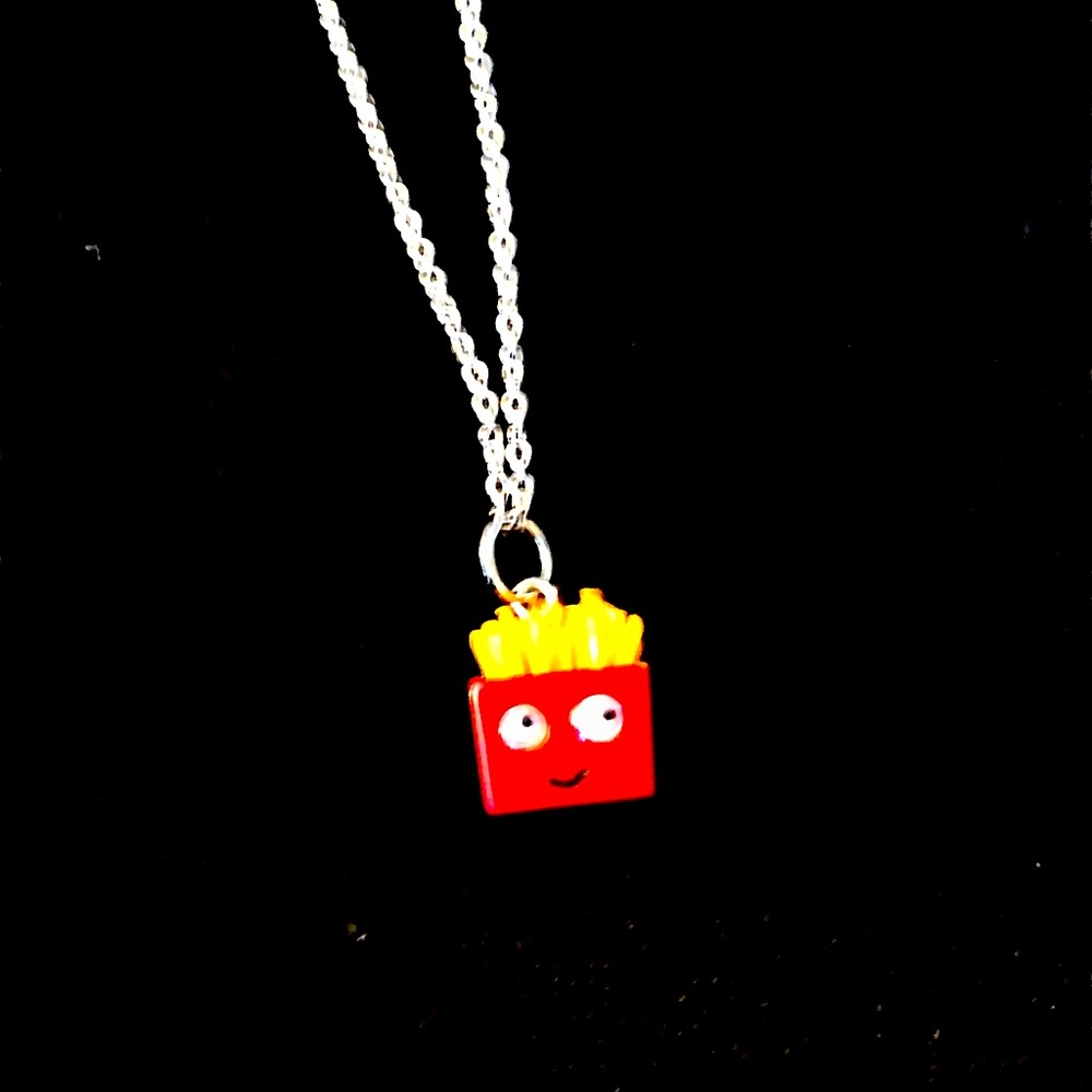 3 McDonald’s charm necklace set- Fries, Hamburger & drink -18 inch necklaces